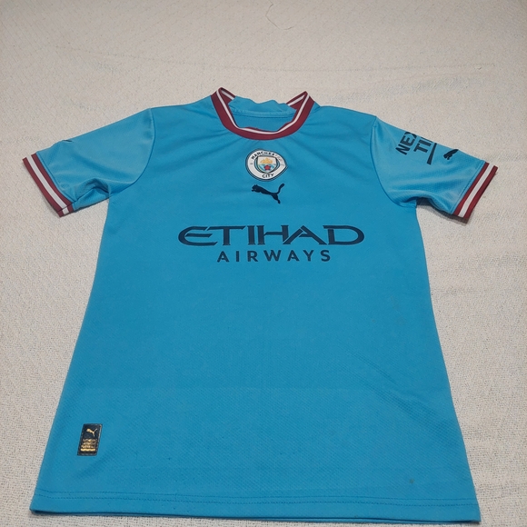 Puma Kids Blue Soccer Jersey - Picture 1 of 8